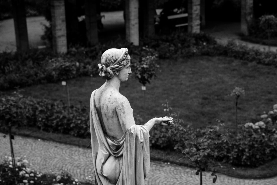 Mainau garden black and white