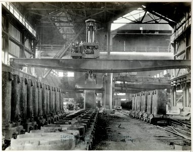Stripping Molds from Steel Ingots 1918 National Archives photo