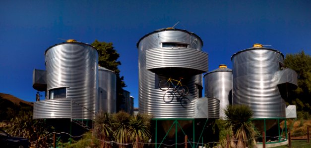 Grain silo accommodation.