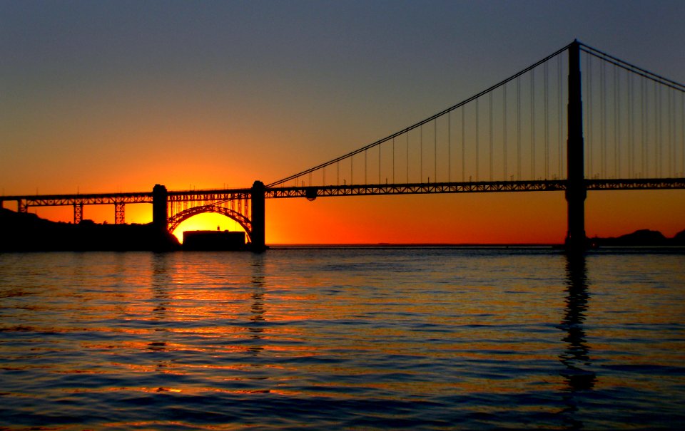 The Golden Gate Bridge.