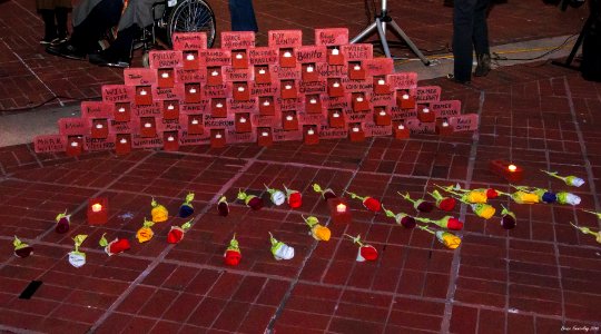 A memorial service for the deaths of people that were homeless