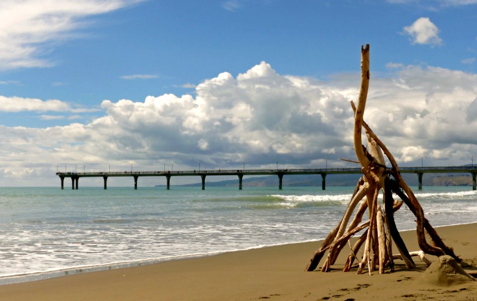 Beach Art.New Brighton Beach. NZ