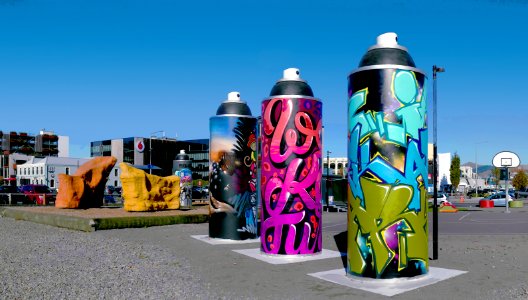 Giant spray cans. photo