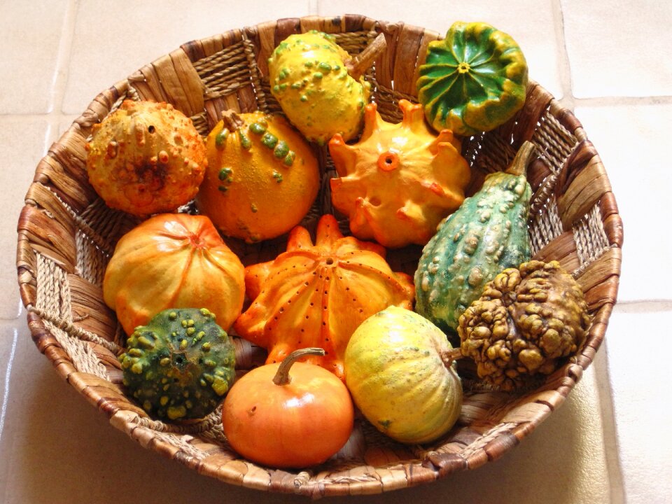 Painted autumn basket