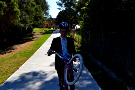 Holroyd City Council Mayor Ross Grove opening Rita Street cycleway path