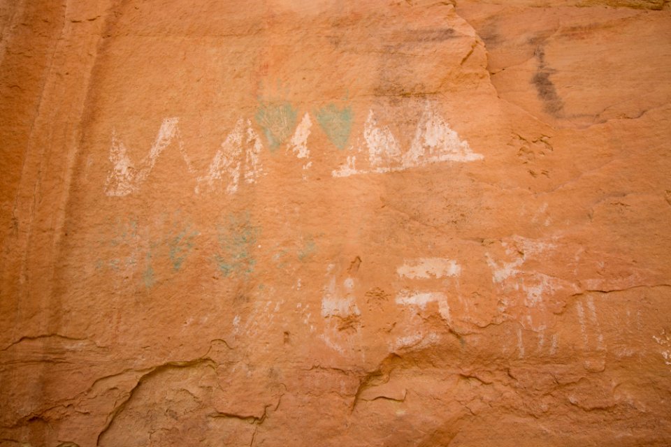 Pictographs inside cave