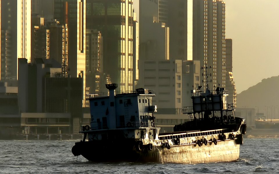 Working on Hong Kong harbour.
