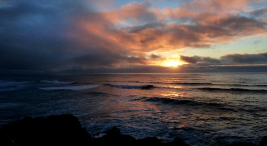 Tasman Sea Sunset.NZ photo