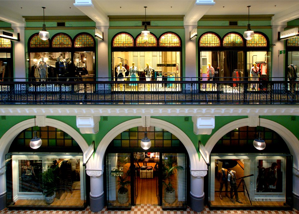 The shopping arcade.