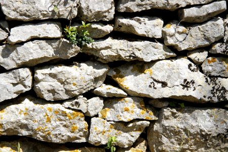 Détail d'un mur en pierres sèches