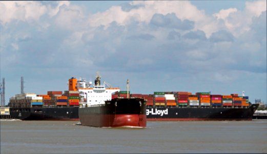 Ships on the Mississippi river. photo