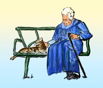 Vieillesse auprès d'un chat