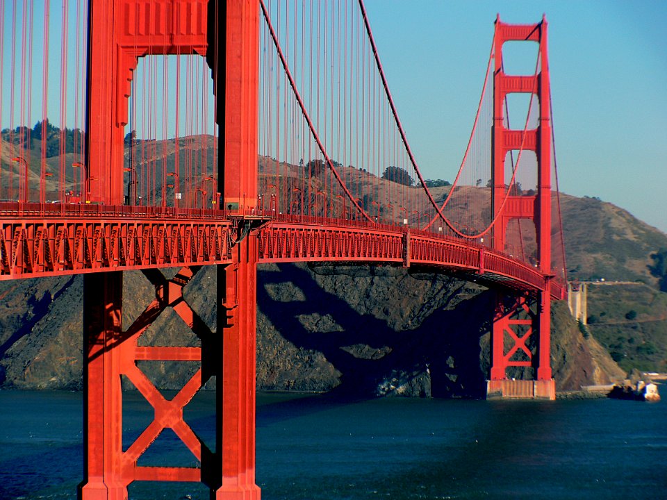 The Golden Gate Bridge.