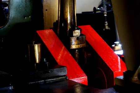 Red machinery.
