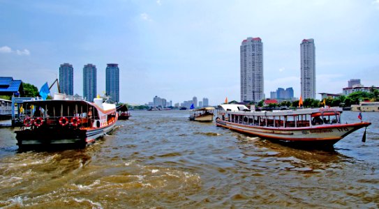 Bangkok water transport on the Chao Phraya river. photo
