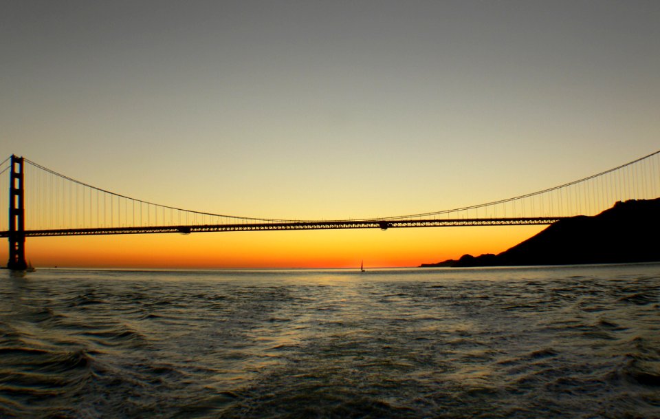 The Golden Gate Bridge.