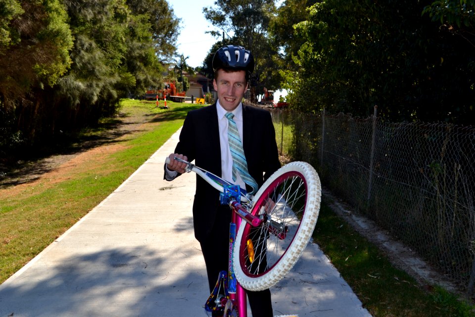 Holroyd City Council Mayor Ross Grove opening Rita Street cycleway path