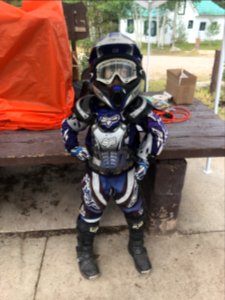 Participant suited up for adventure