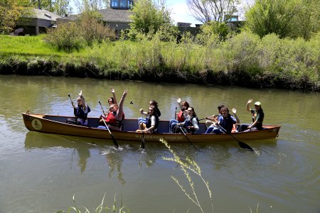 Outgoing group in a canoe photo