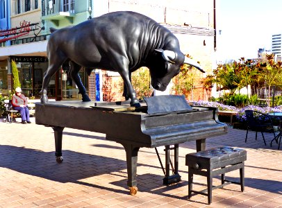 Bull on a Piano. photo