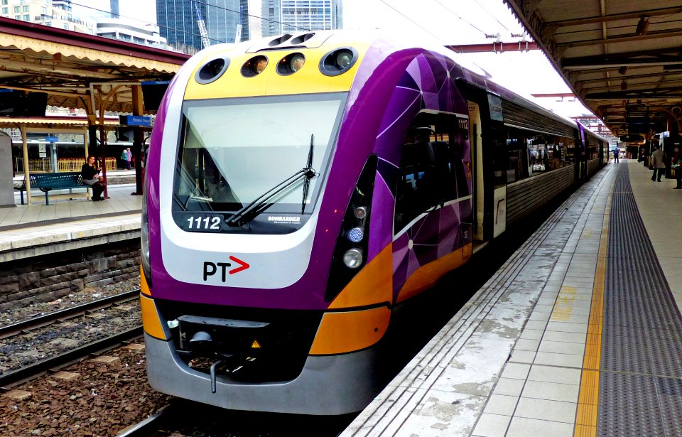 Bombadier train Melbourne.
