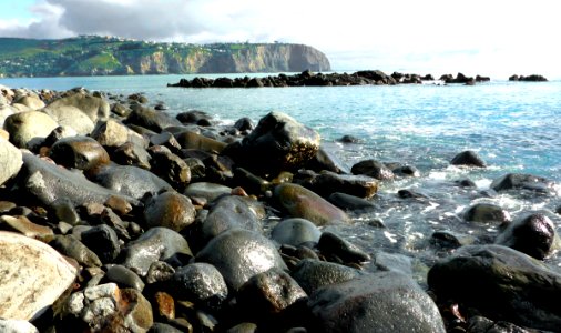 A rocky shoreline. photo