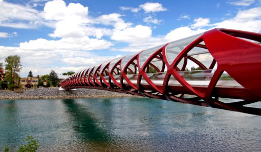 Peace Bridge over The Bow River. photo