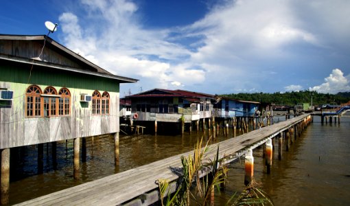 Village on the water. Brunei. photo