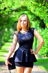 Black peplum shirt photo