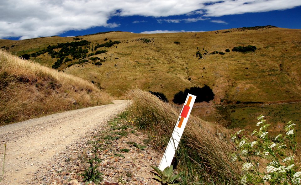 Down a country road.