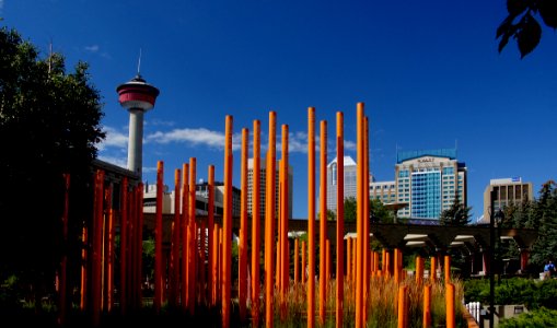 Olympic Plazza Orange Poles. Calgary photo