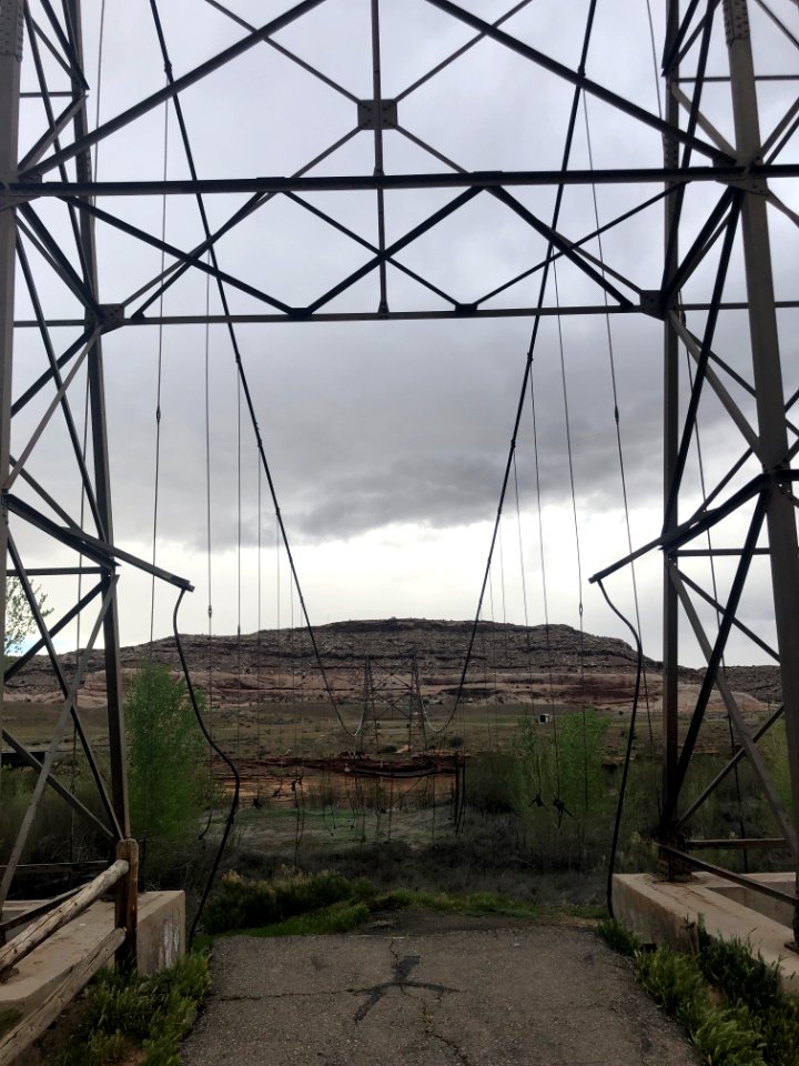The group camped next to a historic bridge destroyed by wildfire. Dewey Bridge Campground, Moab, UT. Photo by BLM-UT