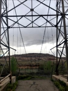 The group camped next to a historic bridge destroyed by wildfire. Dewey Bridge Campground, Moab, UT. Photo by BLM-UT