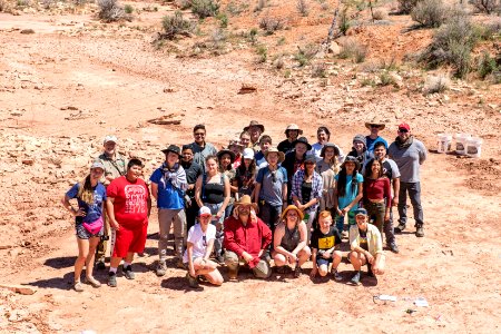 SLCSE Paleo Camp at an undeveloped track site near Moab, UT. Photo by Eric Delphenich