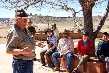 BLM Paleontologist Dr. Greg McDonald led the first public tour of Cleveland-Lloyd Dinosaur Quarry, since it became a part of BLM's new Jurassic National Monument. Photo by Eric Delphenich