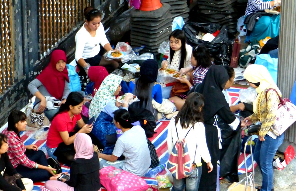 House maids day off.Hong Kong.