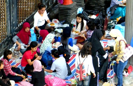 House maids day off.Hong Kong.
