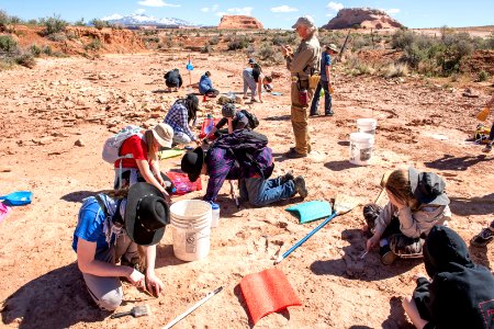 Cleaning tracks at an undeveloped track site near Moab, UT. Photo by Eric Delphenich