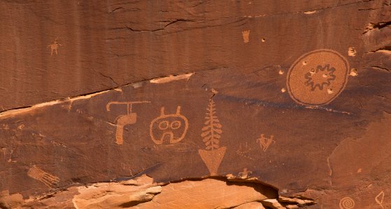 Close-up of petroglyphs