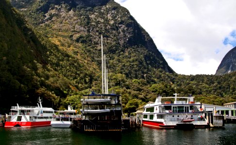 Boats Milford Sound NZ.