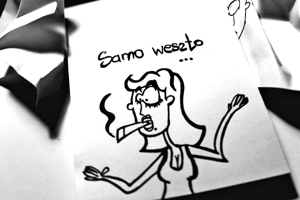 Smoker cigarette woman pressing