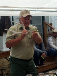 USFS employee teaching about antlers