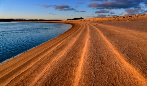 Tide lines at Sunset. photo