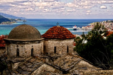 Old church with double dome in Vathi (Samos town)