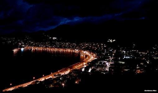 Samos town at night