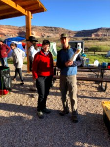 Teachers and camp bosses Dr. Sydney Strigham and Cavett Eaton at Dewey Bridge Campground. Moab, UT. Photo by BLM Utah