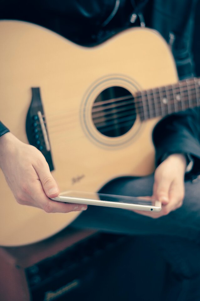 Acoustic guitar electric guitar musician