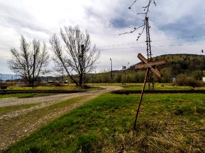 Old railway crossing photo