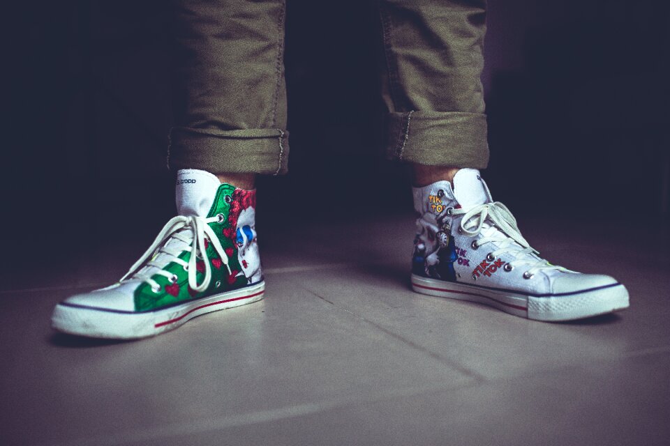 Colorful painted legs
