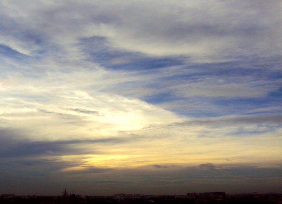 Monsoon clouds at sunset